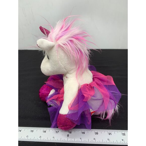 Douglas Cuddle Toys Unicorn with Tutu Pink Purple Accents on White 11" Plush Stu - Picture 3 of 6